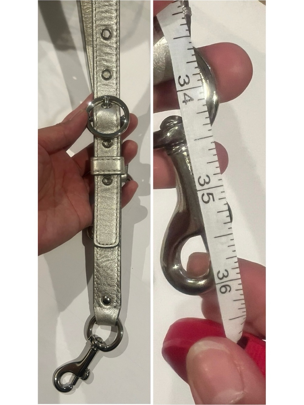 Coach Zoe Shoulder strap - Metallic Silver Leather replacement strap - Picture 4 of 10